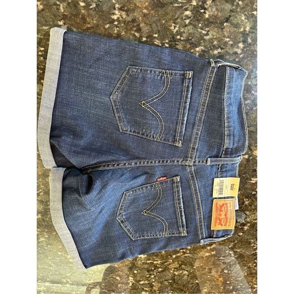 Levi’s Mid Length Women's Shorts dark denim size 25 (0)                C - Picture 6 of 7